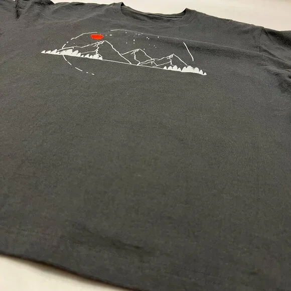 Mountain/Moon/Outdoor Graphic/Vinyl T-Shirt Shirt Sleeve Dark Gray XL - Picture 4 of 7